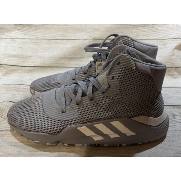 NEW Adidas Pro Bounce 2019 Basketball Sneakers Shoes Gray White Camo High Sz 12 - Picture 2 of 7